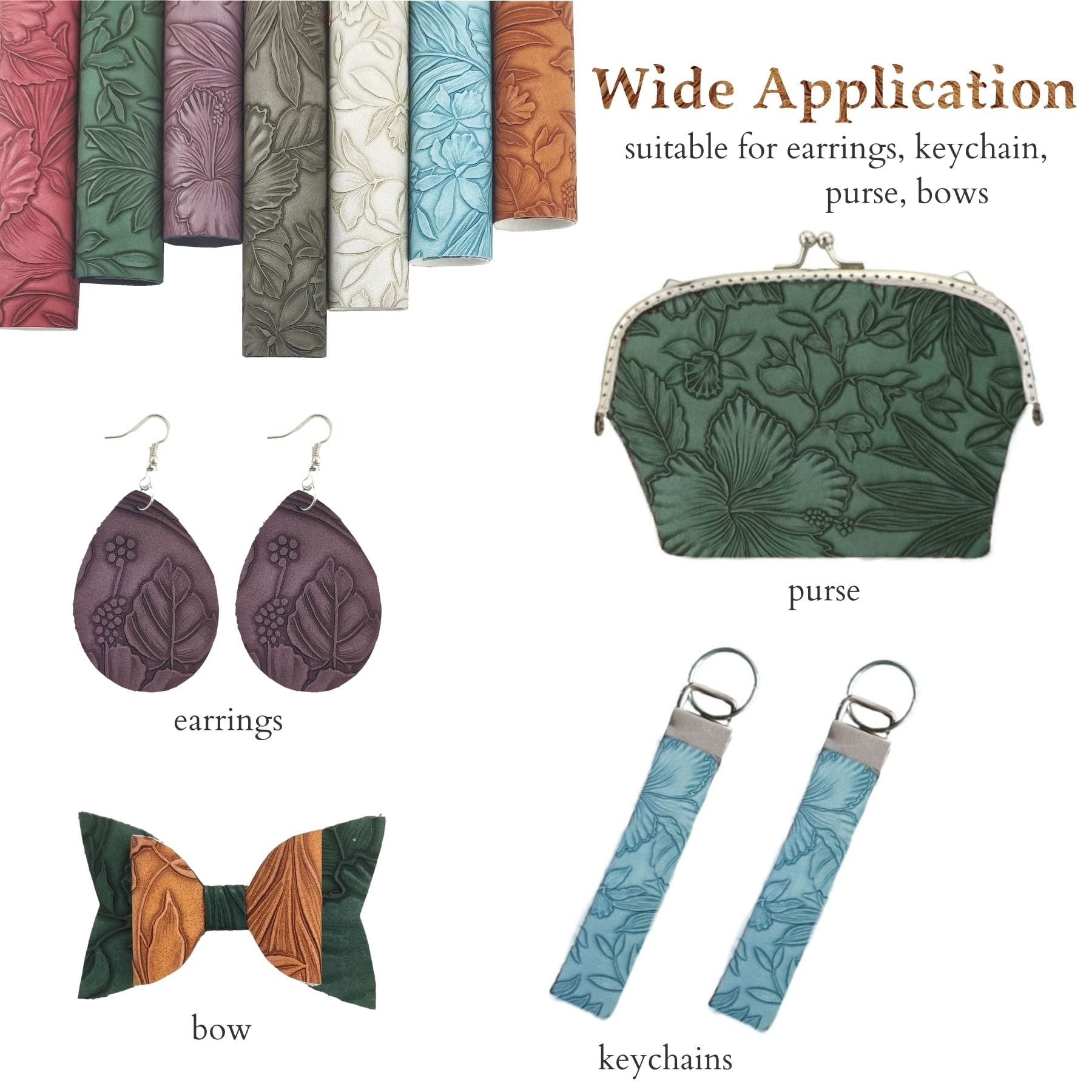 Amazon | SHUANGART エンボスフェイクレザーシート 7枚